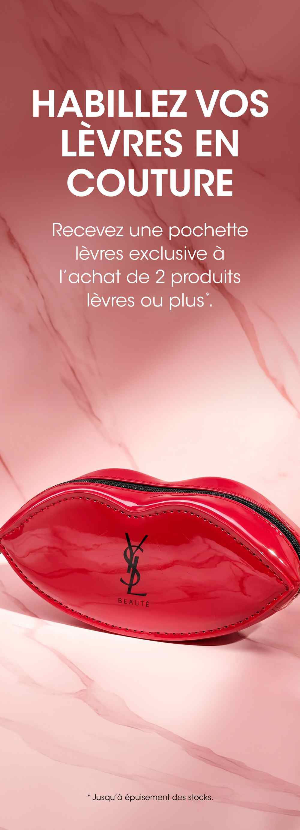 Pochette levres offerte des 2 produits pour les levres achetes