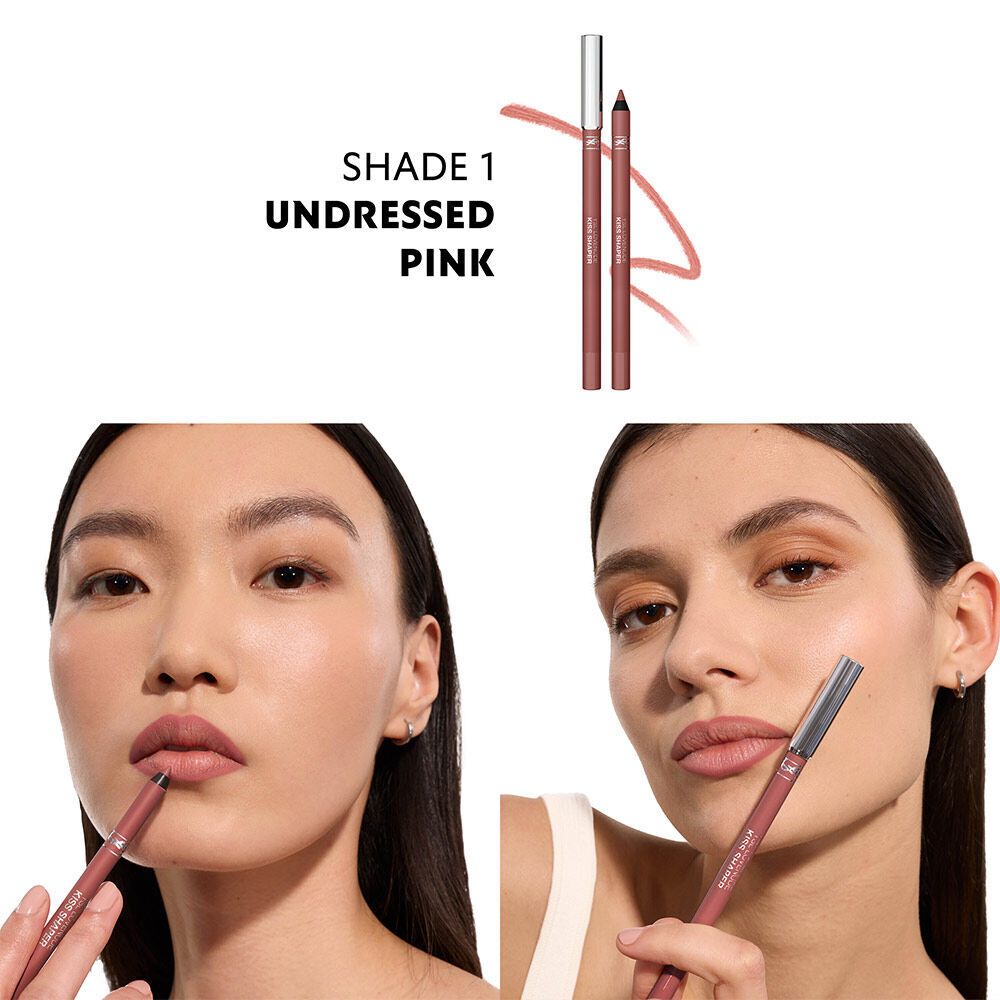 Model applying YSL LOVENUDE KISS SHAPER lip liner for sculpted nude lips.