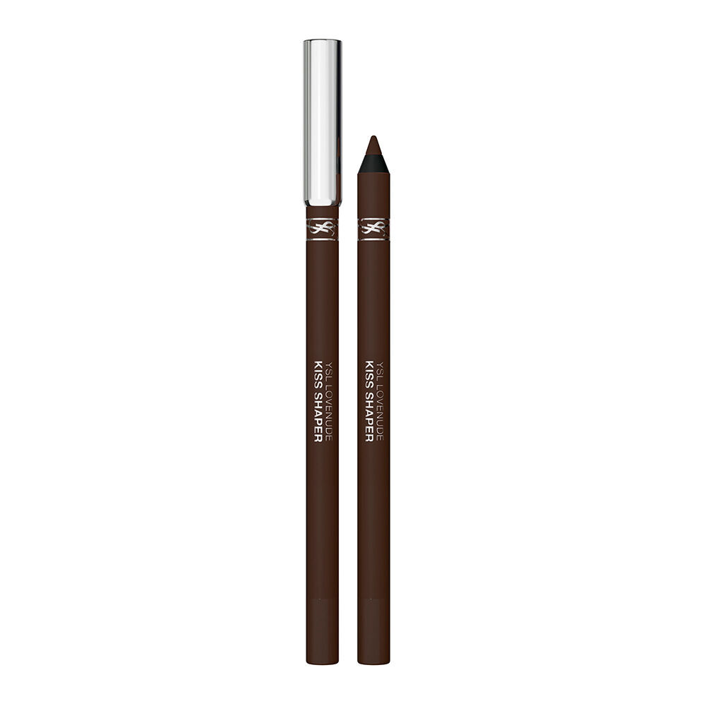 YSL LOVENUDE Kiss Shaper, shade 110 Espresso Dreams. Packshot of product, opened and closed.