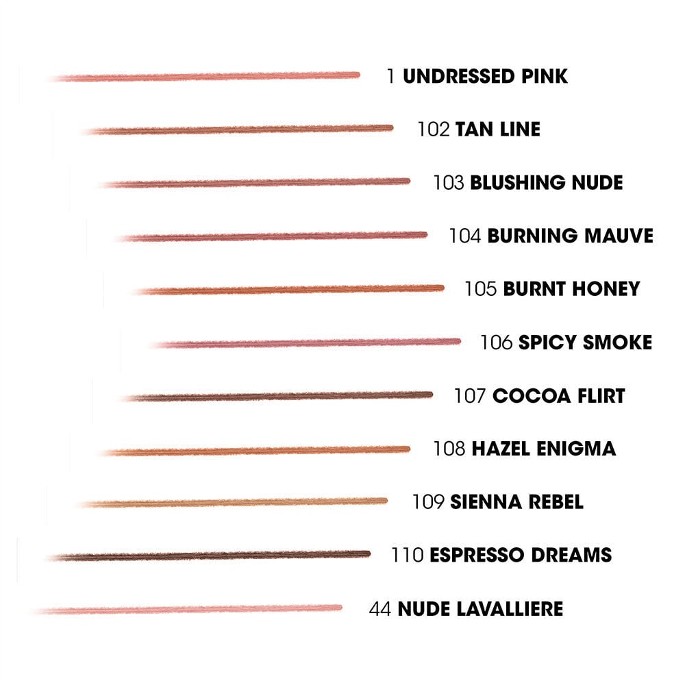 YSL LOVENUDE KISS SHAPER shade lineup swatches displayed on skin tones.