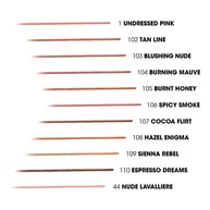 YSL LOVENUDE KISS SHAPER shade lineup swatches displayed on skin tones.
