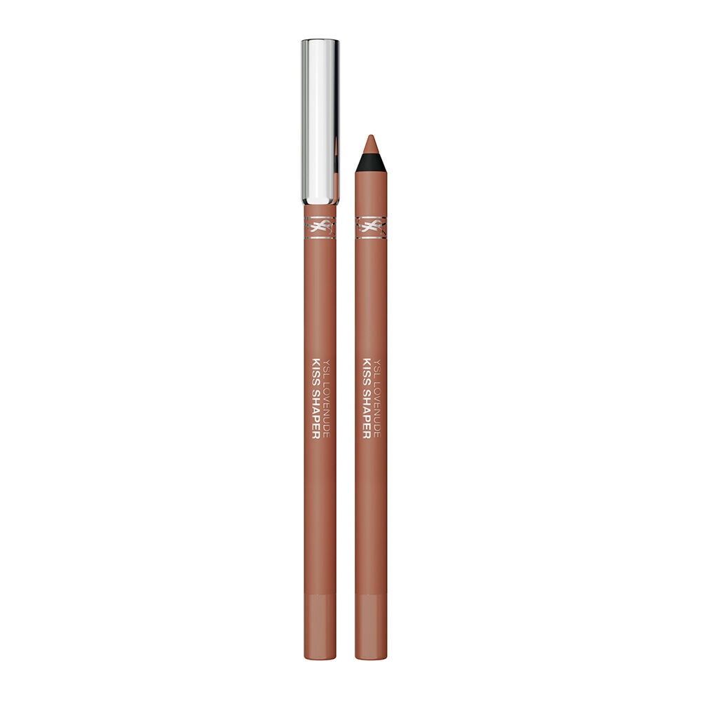 YSL LOVENUDE Kiss Shaper, shade 108 Hazel Enigma. Packshot of product, opened and closed.