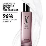 YSL Beauty Pure Shots Youth Reload Essence-in-Lotion bottle with swirling texture, highlighting natural origin formula.