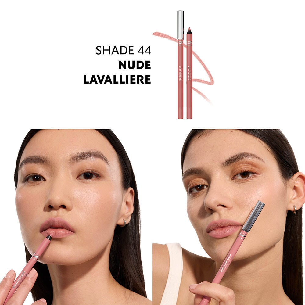 Model applying YSL LOVENUDE KISS SHAPER lip liner for sculpted nude lips.