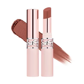 YSL LOVENUDE Lip Blusher, shade 07 Illicit Nude. Packshot of opened and closed product with swatch.