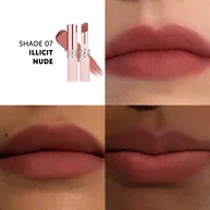 YSL LOVENUDE Lip Blusher, shade 7. Multiframe close-up of lips wearing the product.