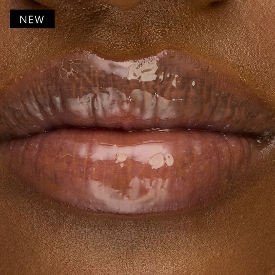 Model lips wearing YSL Loveshine Lip Oil Gloss in 13 Cold Brew Craze